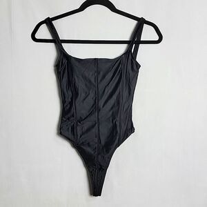 NEW.. REEBOK.. CARDI B.. black thong body suit/swimsuit..